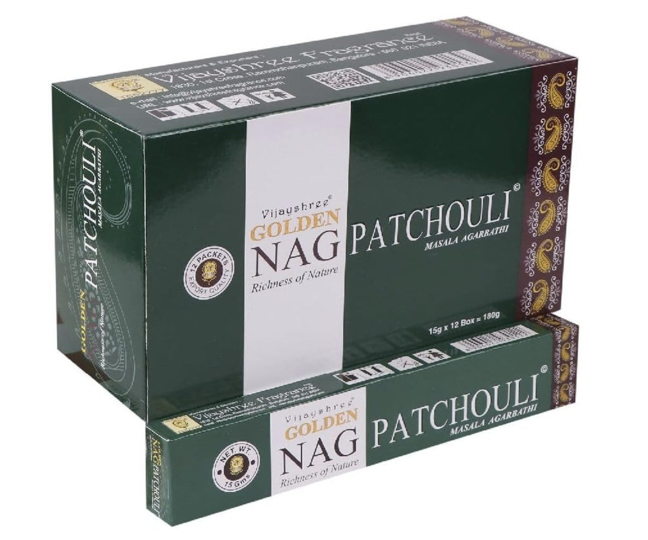 Ancient Wisdom – Golden Nag Patchouli, Räucherstäbchen 15g, indisch, aromatisch