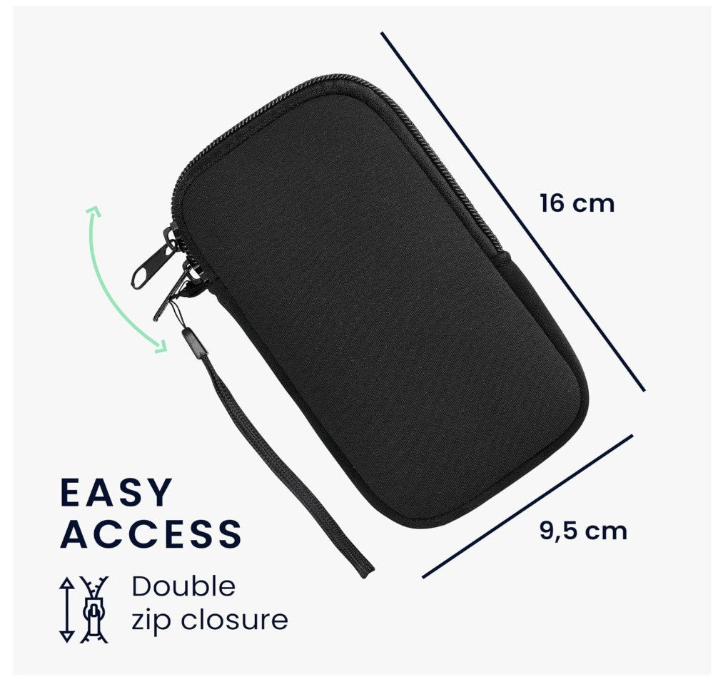 kwmobile – Estuche Neopreno S 4,5" Handyhülle Schwarz, Schutzhülle Smartphone