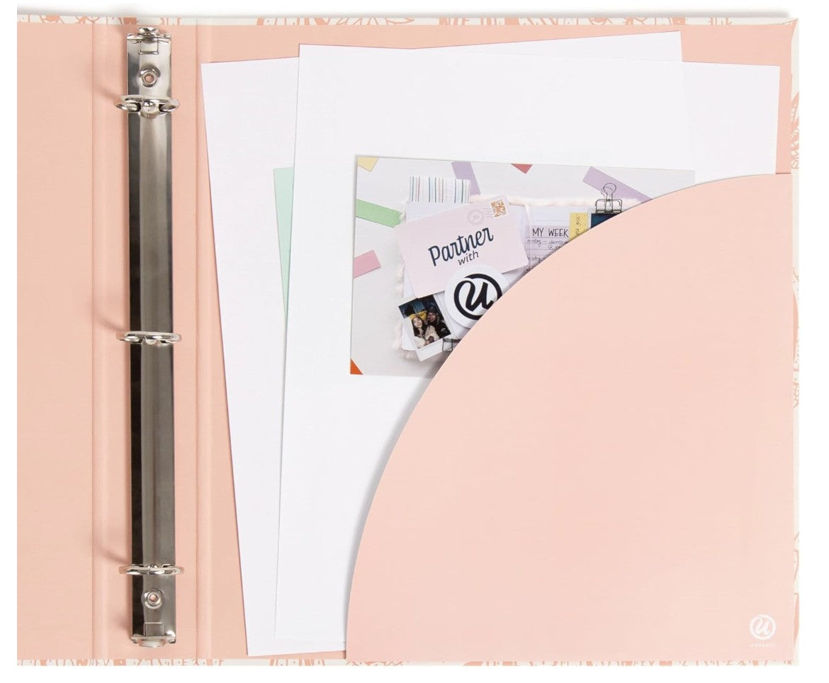 U Brands – Boho Chic Binder Set, Ringordner 2,5 cm, 2 Stück, Olive & Lachs