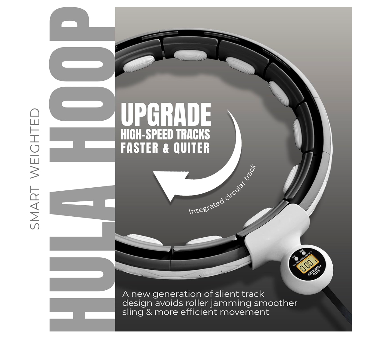 Smart Hula Hoop Fitnessring Gewicht Abnehmbar 360°Massage Ball Gymnastik Schwarz