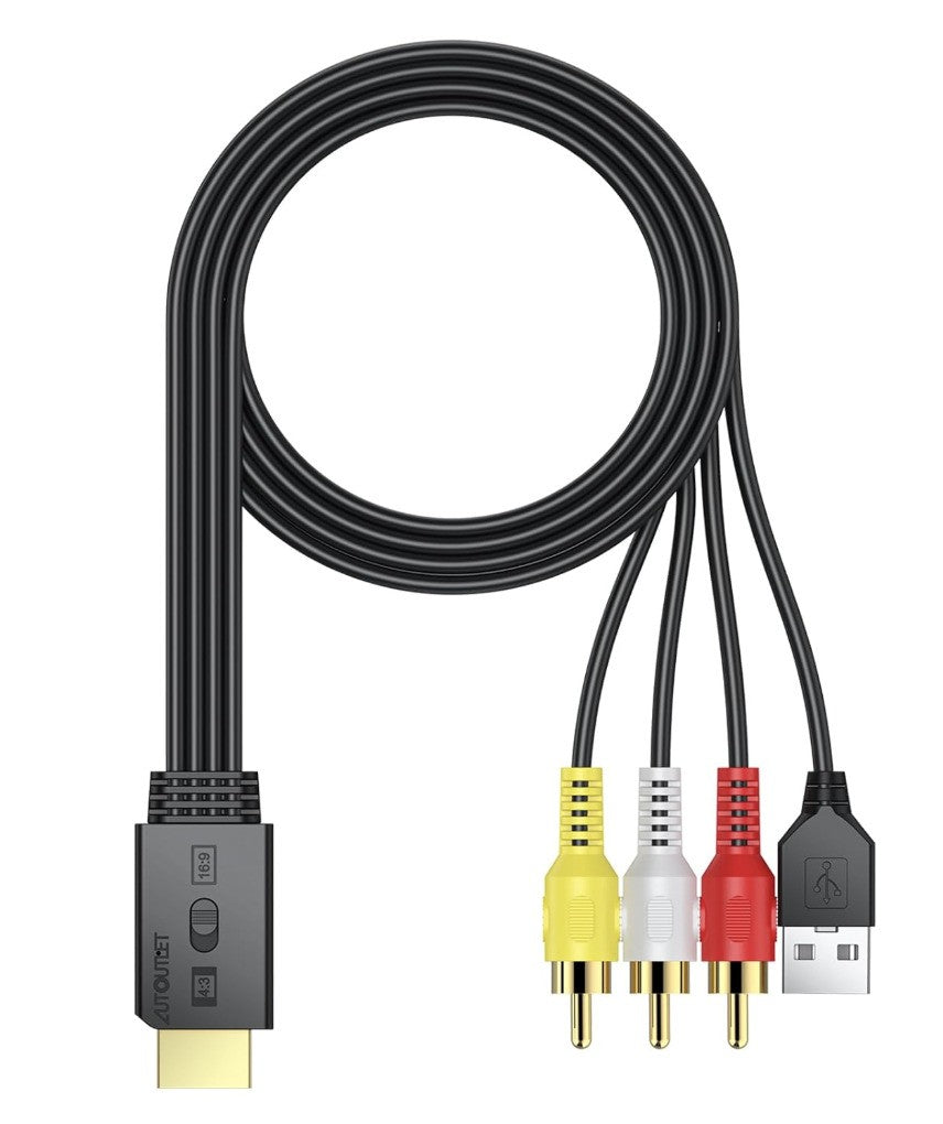 AUTOUTLET – AV zu HDMI Konverter, 1080P Adapter, CVBS Composite auf HDMI, 16:9