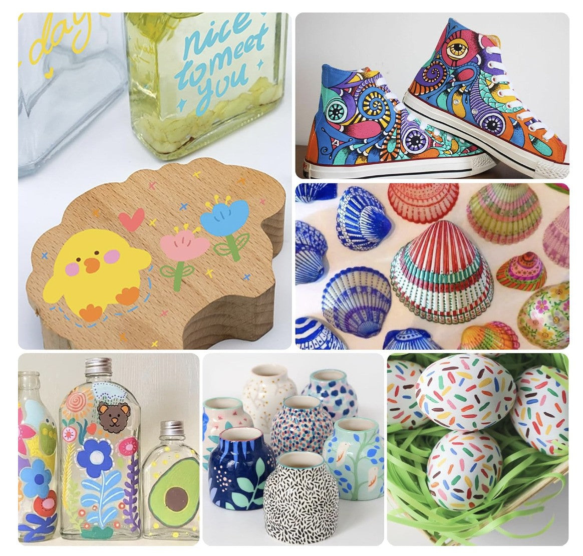 Carehabi– Acrylstifte 24 Farben wasserfest Marker für Glas Holz Leinwand Keramik