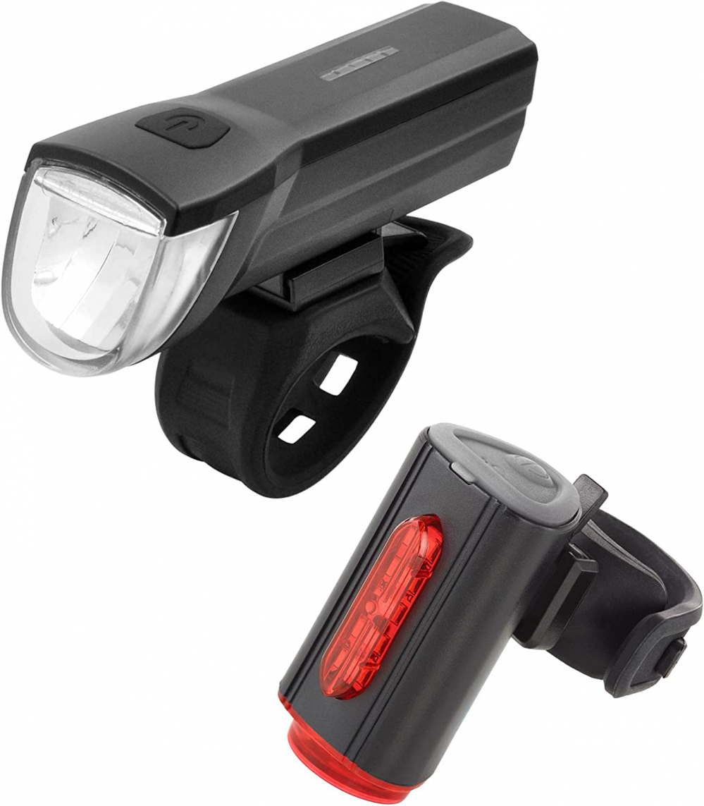 FISCHER – TWIN Fahrradlicht Set, Akku LED 30/15 Lux, USB, StVZO, IP44, 360°