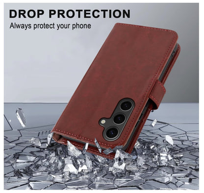 MONASAY– Galaxy S24 Hülle Leder, Flip Case, Kartenfach, Magnet*OHNE SCHUTZFOLIE*