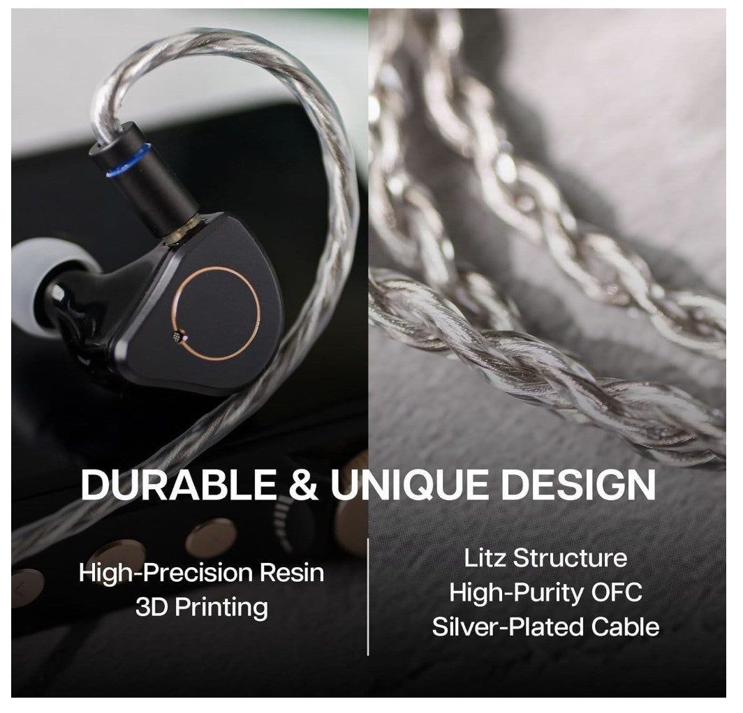 Linsoul SIMGOT SuperMix 4 IEM Kopfhörer HiFi 1DD+1BA+1 Planar OHNE ERSATZGUMMIS