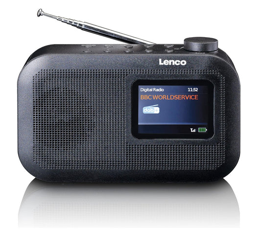 Lenco PDR-026 DAB plus Radio Bluetooth FM Speicher Display tragbar Akku grau