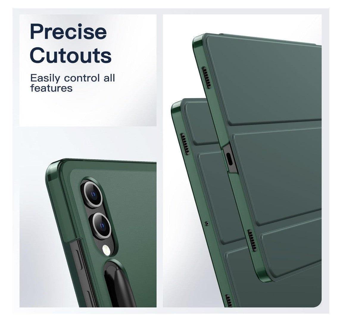 JETech – Tab S10+/S9+ Hülle, 12.4" Cover, S Pen Ladefunktion, Stand, Grün