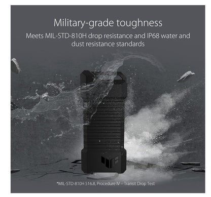 ASUS – TUF Gaming A1 SSD Gehäuse USB-C 3.2, M.2 NVMe SATA, IP68, stoßfest