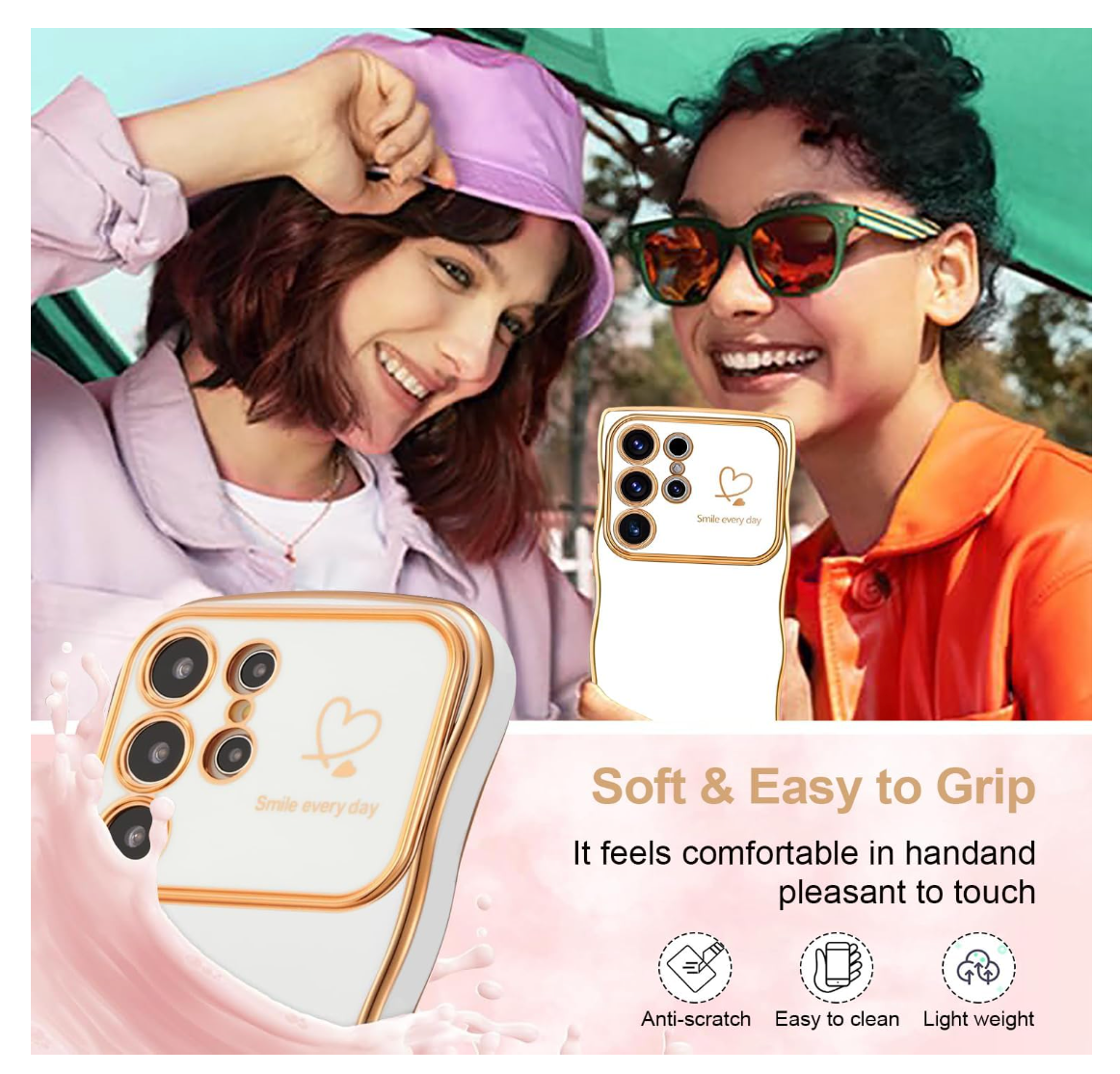 Keteen – Galaxy S25 Ultra Hülle, süßes Silikon Case weiß, stoßfest & Kratzschutz