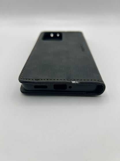 owlhold – Redmi Note 12 Pro 5G Hülle Flip Case Leder, Kartenfach, Ständer, Schwa