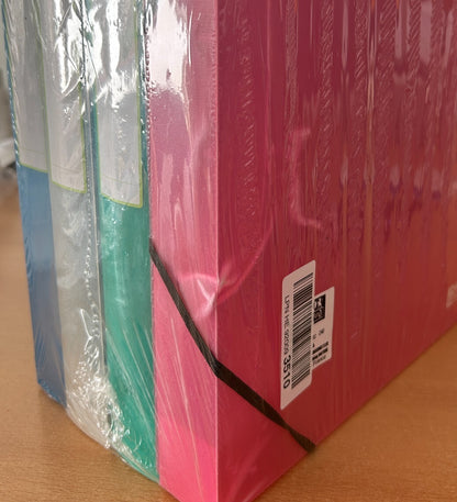 OXFORD – 2nd Life Ordnerboxen, 4er-Set, 24x32 cm, 40 mm, sortiert, durchsichtig