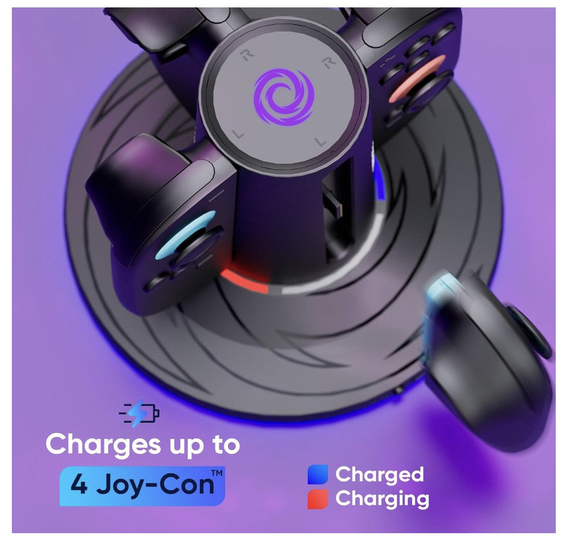 Oniverse – Chargeur Quadrant Switch 2 Joy-Con Ladestation USB-C LED 10 Modi