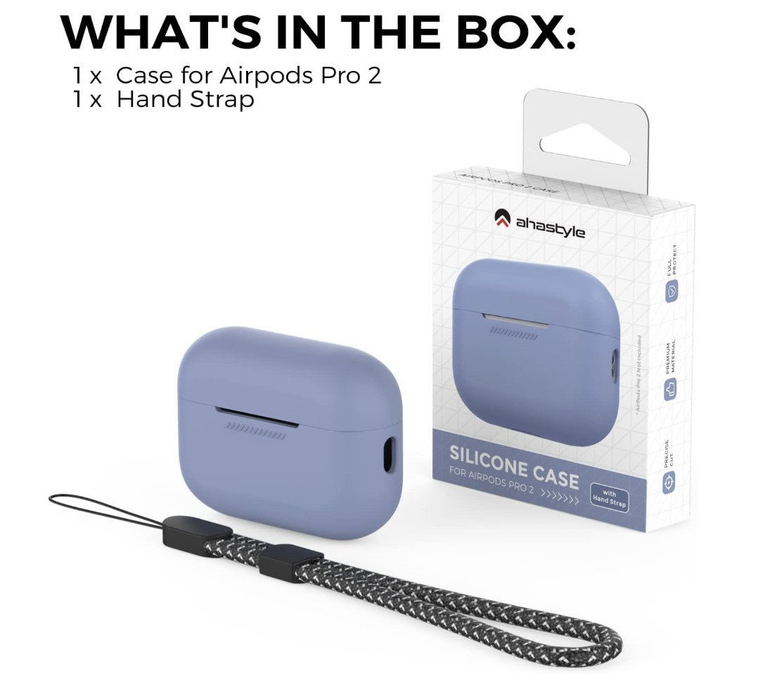 AHASTYLE – Hülle AirPods Pro 2, Silikon Case, LED sichtbar, Apple 2022, Lavendel