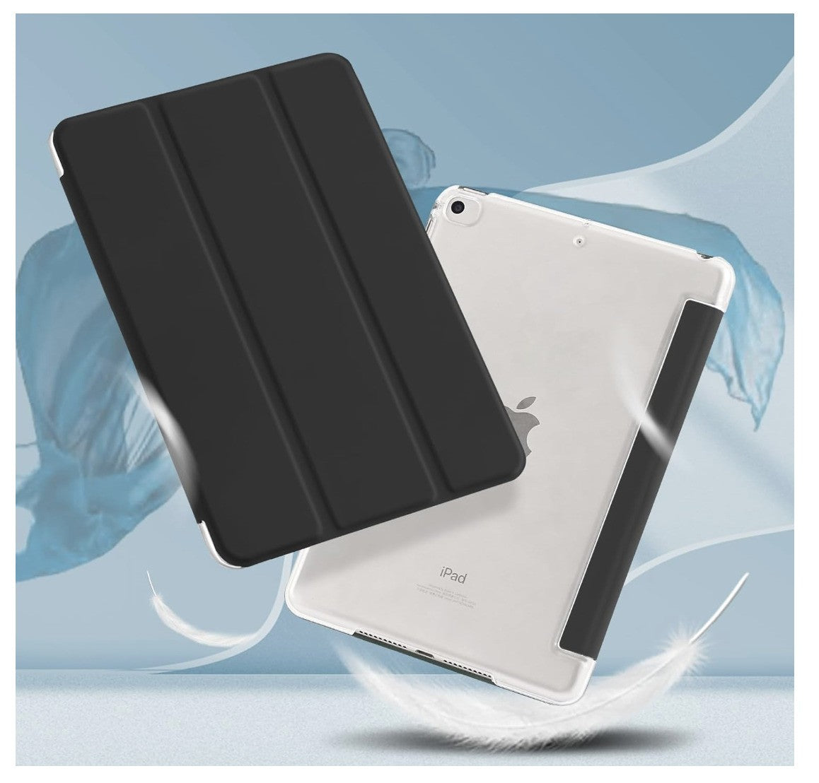 4UBonLife – iPad Mini 1 2 3 Hülle Schwarz, 7,9" Case mit Ständer, Hart & Matt