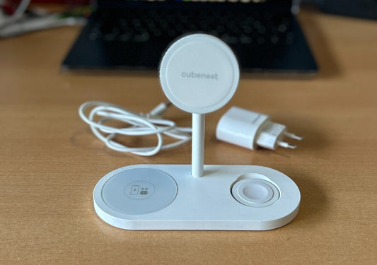 CubeNest kabelloses Ladegerät 3in1 kompatibel mit iPhone/Air Pods/ Apple Watch