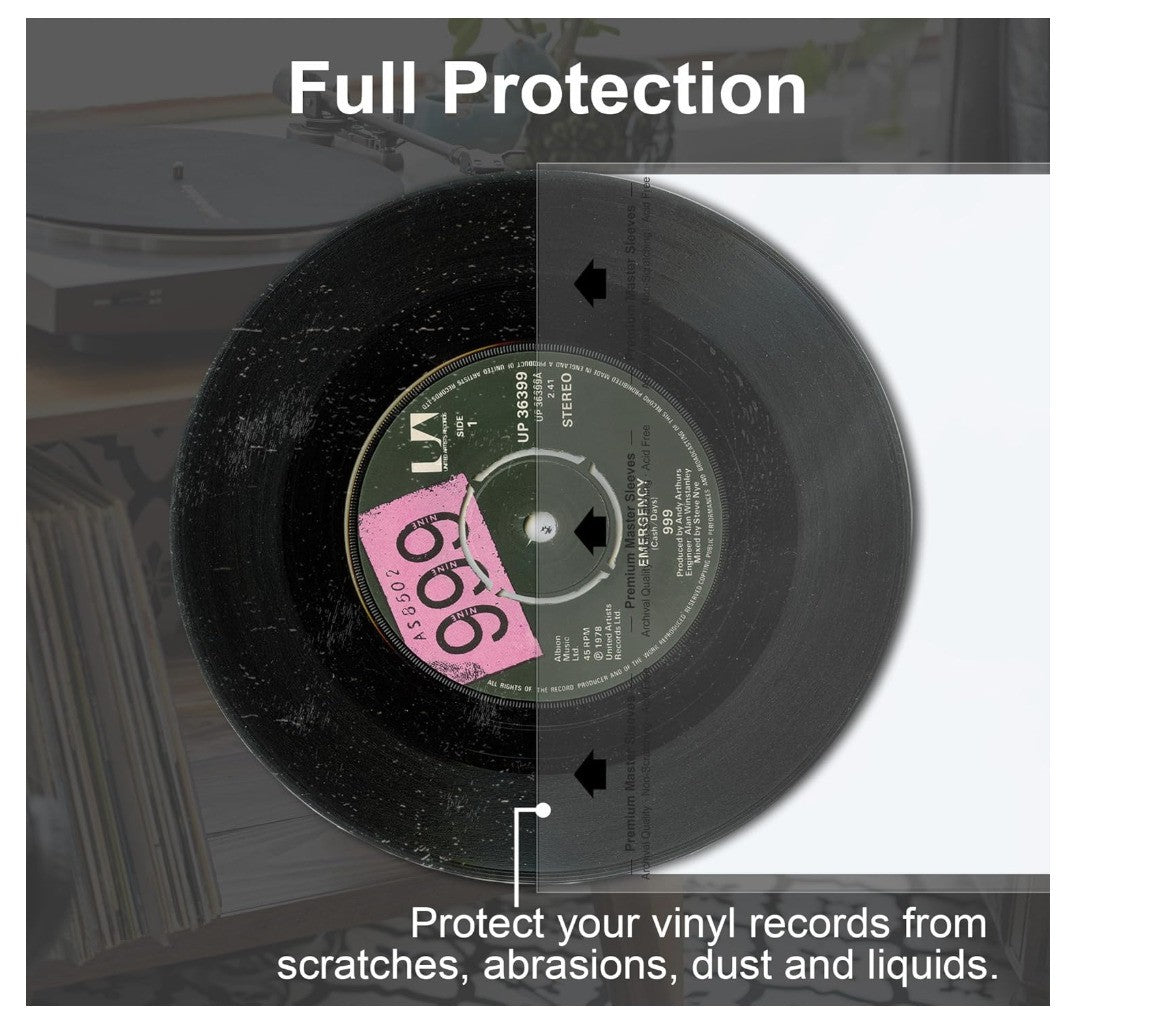 GPXIIZ Schallplatten Innenhüllen 7 Zoll, 50 Stück Hüllen für Singles LP 45 Giri