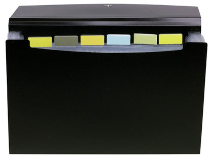 eco-eco – A5 Expanding Datei, 50% recycelt, 7 Taschen, schwarz – Ordner Mappe