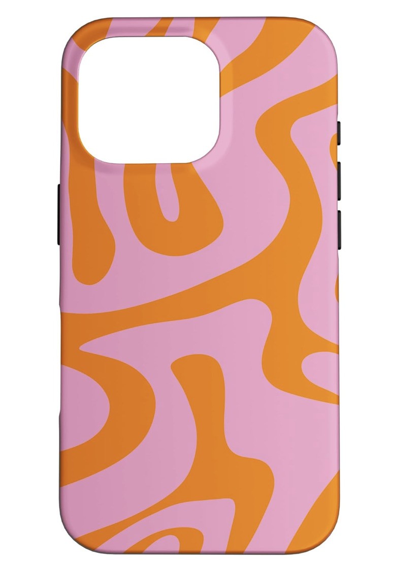 Hülle iPhone 16 Pro Rosa Orange Liquid Swirl Case Abstraktes Ästhetisches Muster