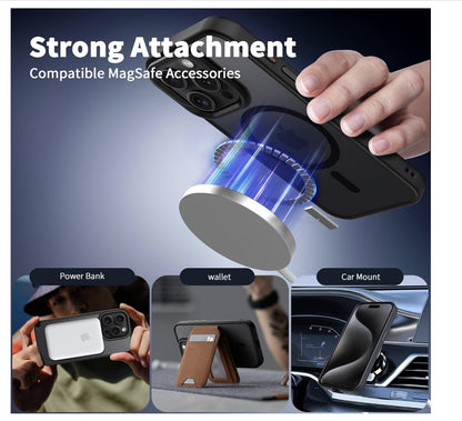 CACOE – iPhone 15 Pro Hülle, Magnetisch, kompatibel MagSafe, Stoßfest, Matt