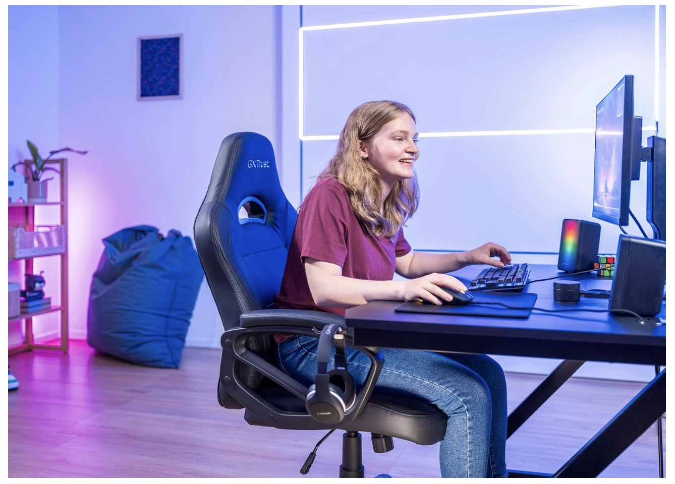 Trust – GXT 611 Wezz, PC Lautsprecher RGB, USB, 12W, 3,5mm, Volume Control