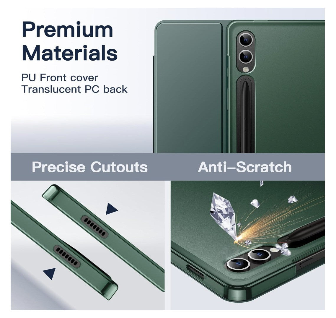 JETech – Tab S10+/S9+ Hülle, 12.4" Cover, S Pen Ladefunktion, Stand, Grün