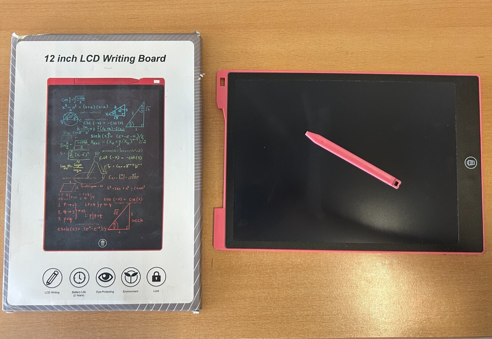 Tavoletta Grafica –  LCD Schreibtafel 12 Zoll Kinder Zeichentablett, Pink