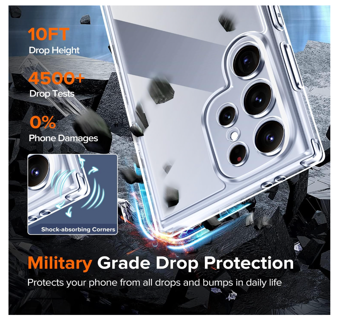 ivoler – Samsung Galaxy S25 Ultra Hülle klar, stoßfest *NUR DIE HÜLLE*