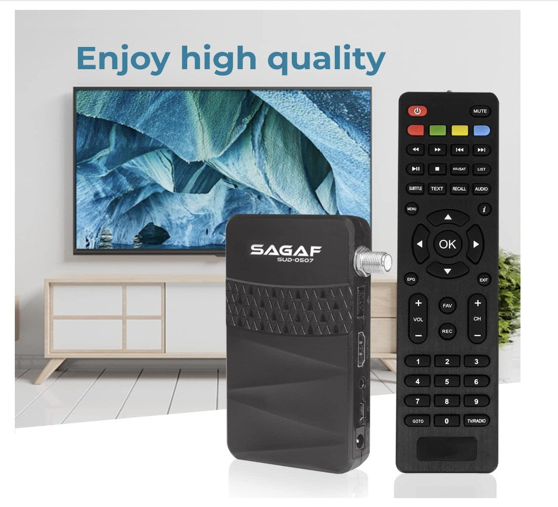 LEYF – SUD-0507 Mini Sat Receiver DVB-S2, Full HD 1080p,USB *OHNE FERNBEDIENUNG*