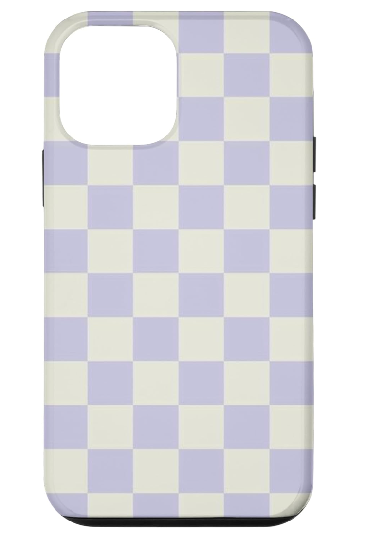 Hülle iPhone 12 Mini Pastell Violett Karomuster Schutzhülle