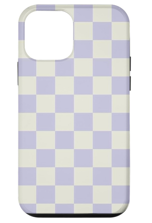 Hülle iPhone 12 Mini Pastell Violett Karomuster Schutzhülle