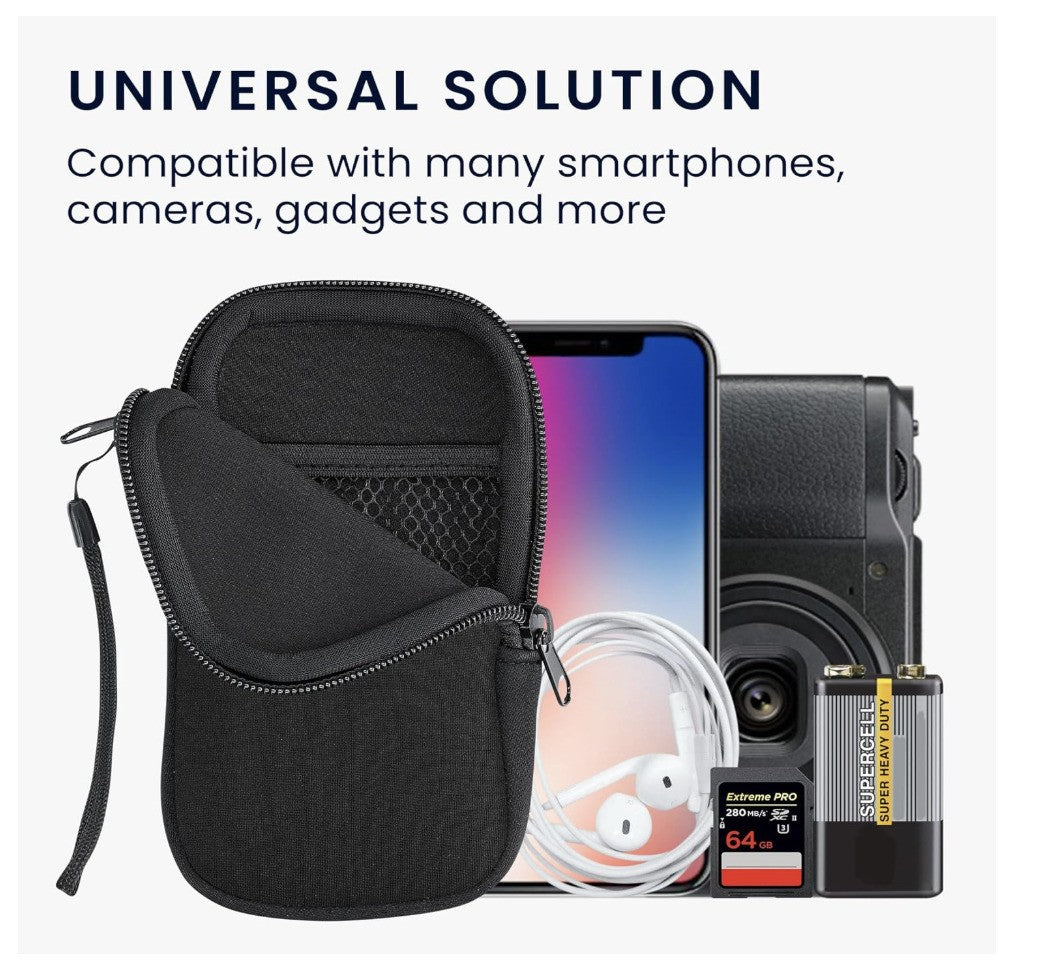 kwmobile – Estuche Neopreno S 4,5" Handyhülle Schwarz, Schutzhülle Smartphone