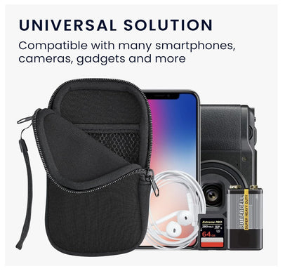 kwmobile – Estuche Neopreno S 4,5" Handyhülle Schwarz, Schutzhülle Smartphone