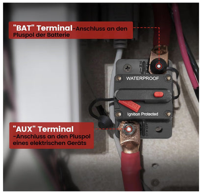 RED WOLF 40A Schutzschalter Sicherungshalter Auto Boot LKW KFZ Reset Leistung