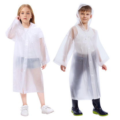 Vicloon – Regenmantel Kinder, 4er Pack Poncho Mädchen, wasserdicht, EVA, klar