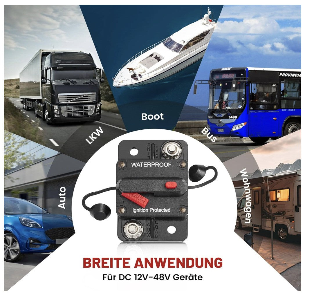 RED WOLF 40A Schutzschalter Sicherungshalter Auto Boot LKW KFZ Reset Leistung