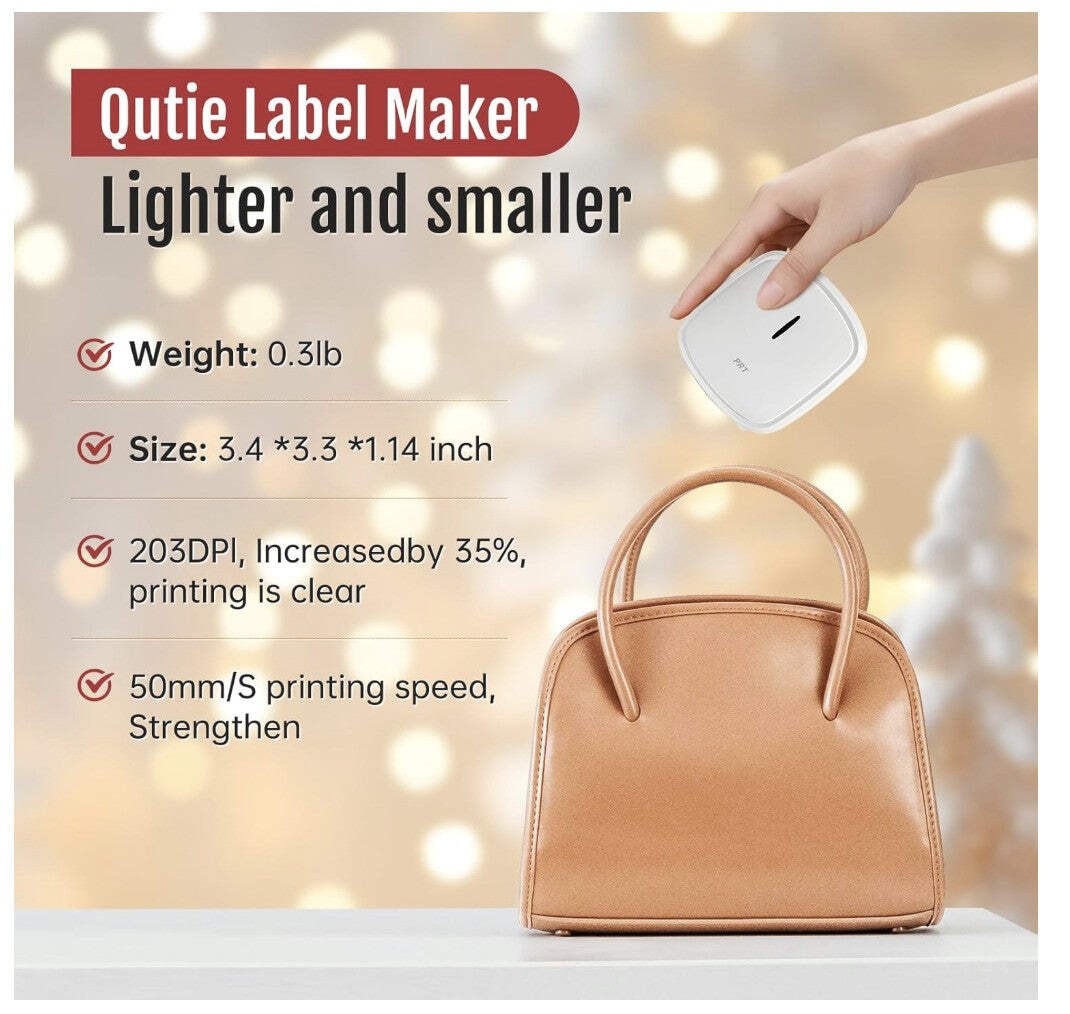 prt Qutie Mini Etikettendrucker Bluetooth tragbar USB Labelmaker für Zuhause Bür
