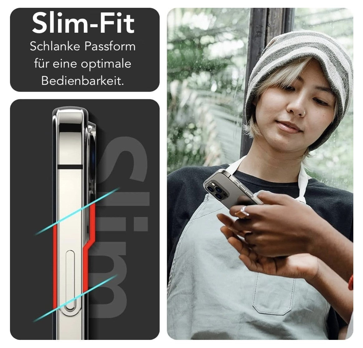 Oprimio – iPhone 16 Pro Max Hülle, klar, dünn, Softcase, Silikon, durchsichtig