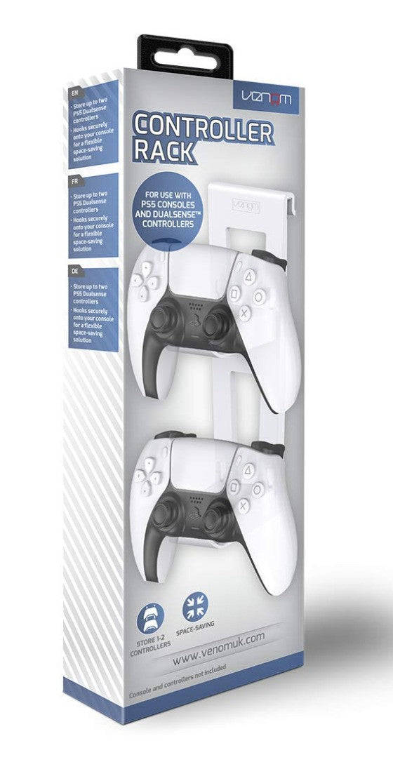 Venom– PS5 Controller Rack Halterung Wandhalter für DualSense Gamepads Weiß/Grau