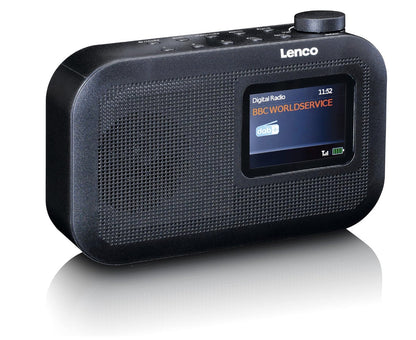 Lenco PDR-026 DAB plus Radio Bluetooth FM Speicher Display tragbar Akku grau