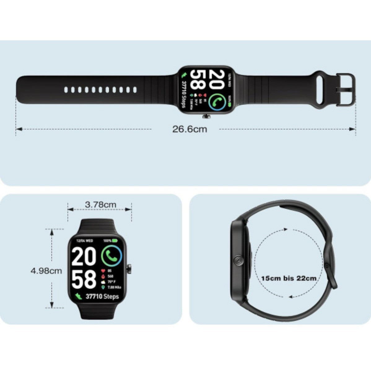 Smartwatch- Telefonfunktion Alexa Integriert 100+ Sportmodi 1,8 Zoll & IP68 SpO2