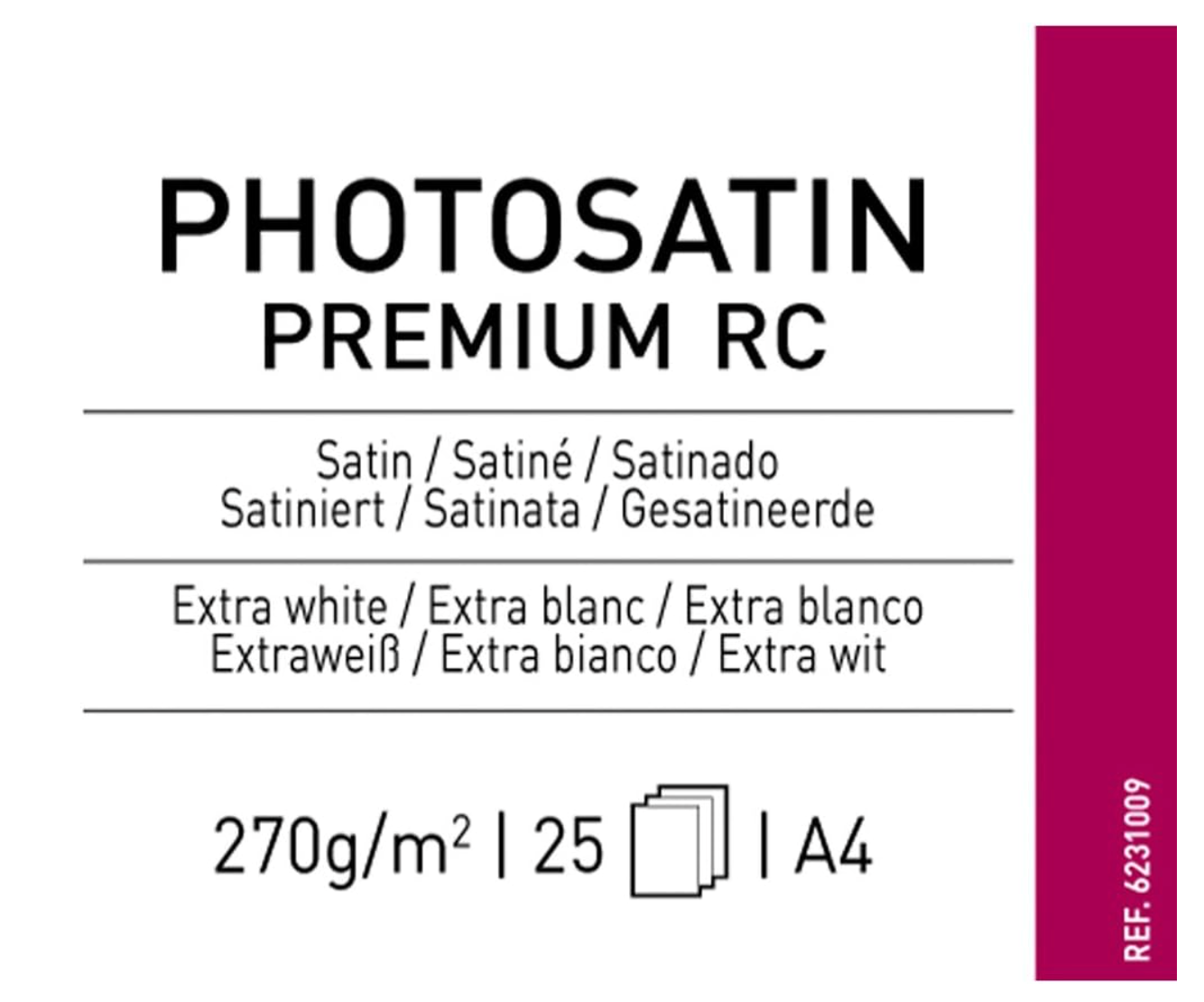 Canson– Infinity Photosatin RC A4 Fotopapier ,270gsm ,25 Blatt extra weiß satin