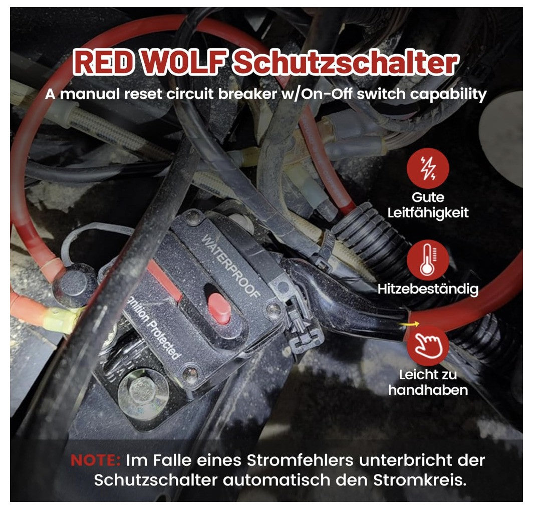 RED WOLF 40A Schutzschalter Sicherungshalter Auto Boot LKW KFZ Reset Leistung