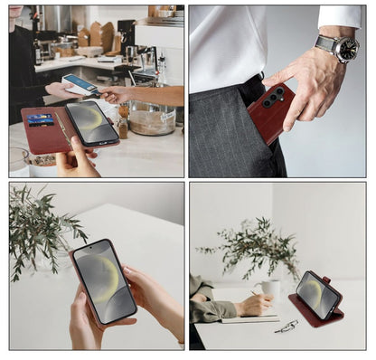 MONASAY– Galaxy S24 Hülle Leder, Flip Case, Kartenfach, Magnet*OHNE SCHUTZFOLIE*