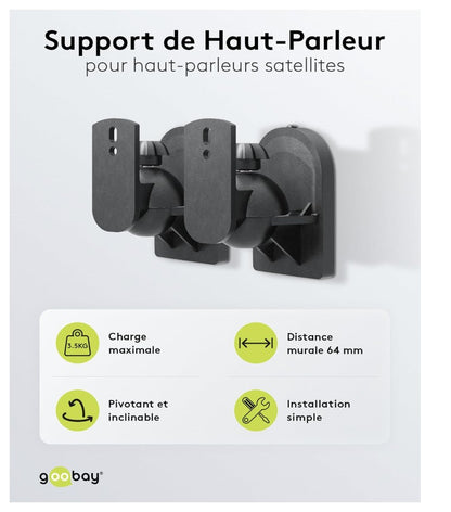 goobay 49393 Lautsprecher Halterung schwenkbar neigbar Wandhalter Heimkino
