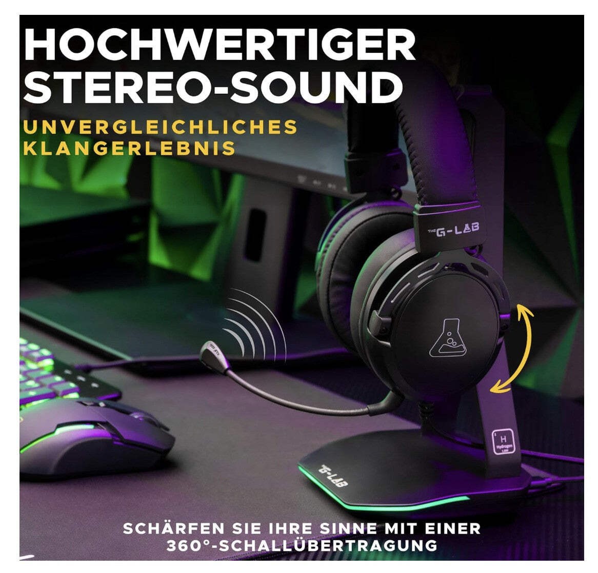 The G-Lab – Korp Titanium, Gaming Headset, PS5/PC/Xbox, 3.5mm, abnehmbares Mikro