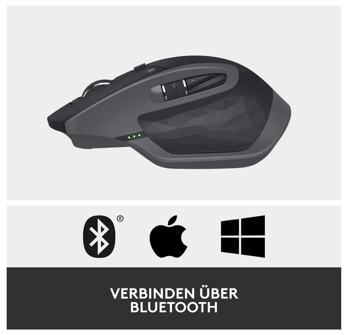 Logitech MX Master 2S Bluetooth Maus Kabellos Ergonomisch PC Mac Graphit