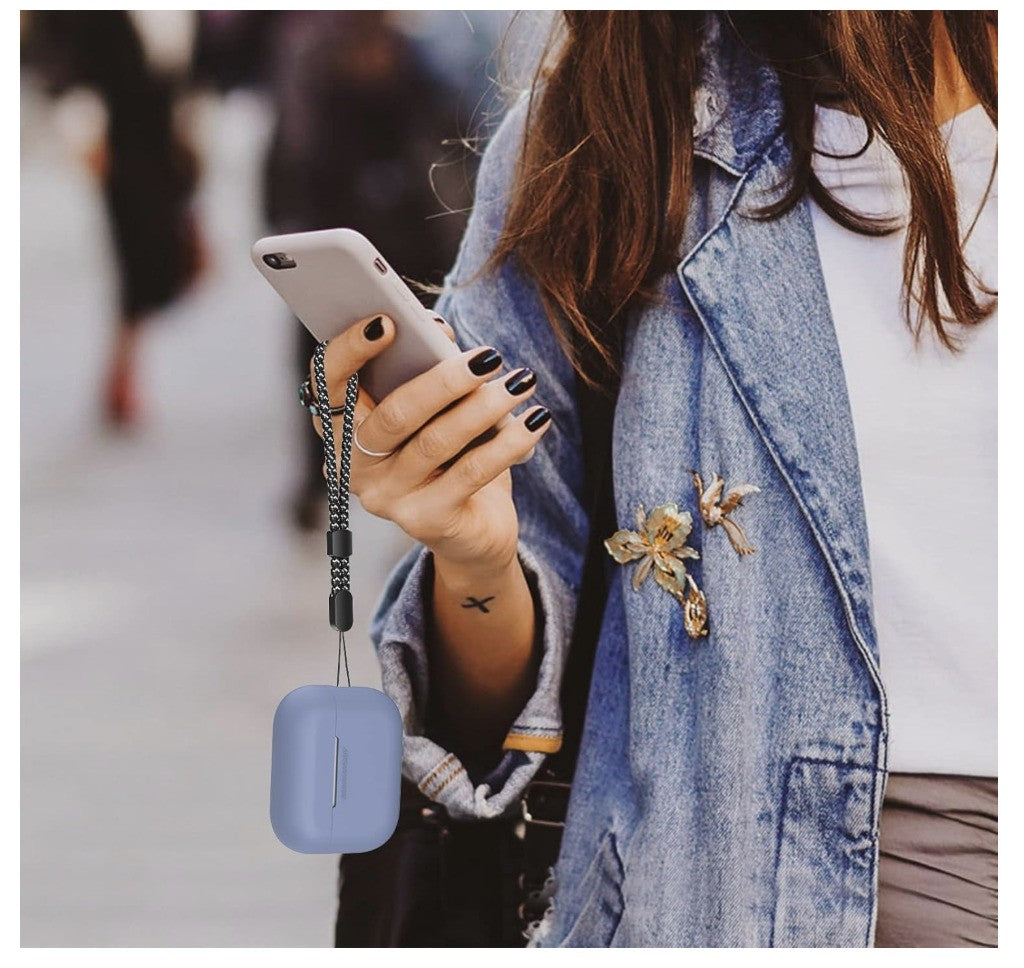 AHASTYLE – Hülle AirPods Pro 2, Silikon Case, LED sichtbar, Apple 2022, Lavendel