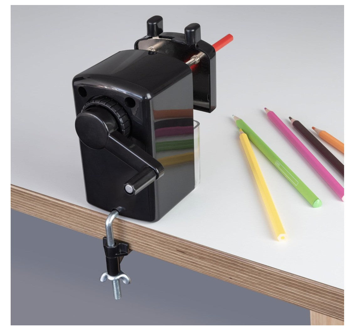 Rapesco – Modell 94, Tisch-Bleistiftanspitzer, schwarz, robust, manuell, Büro