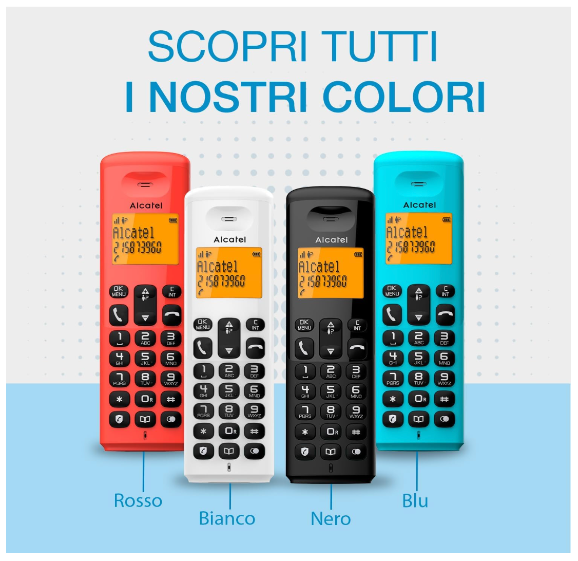 Alcatel – E160 DECT Telefon blau mit Anrufblocker, großes Display, Klingeltöne