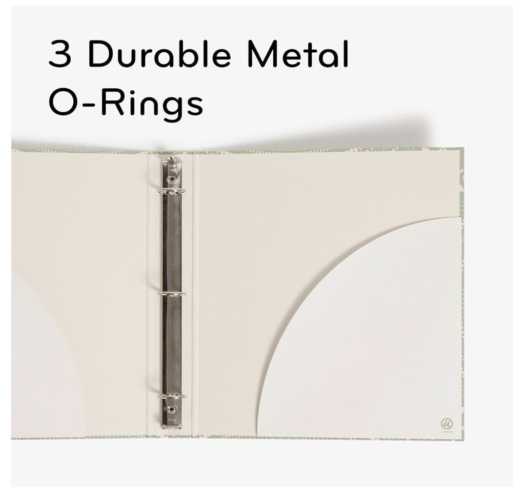 U Brands – Boho Chic Binder Set, Ringordner 2,5 cm, 2 Stück, Olive & Lachs